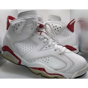 Nike Air Jordan 6 Retro White Red Size 9.5 - University Red 384664-116 OG Style